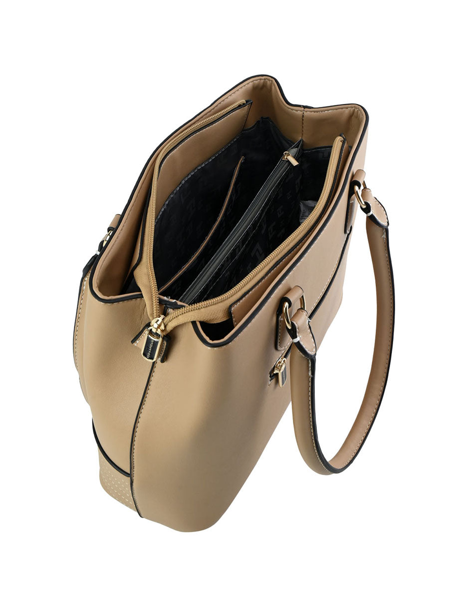 Bolsa Tote De Hombro Ted Lapidus Color Carne Para Mujer Unicolor