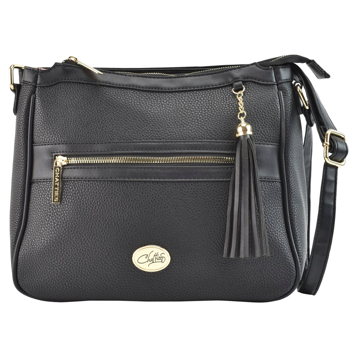 Bolsa De Dama Tipo Bandolera Chatties Diseño Color Negro