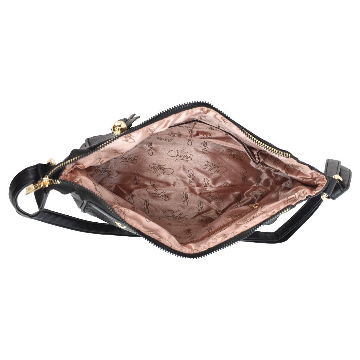 Bolsa De Dama Tipo Bandolera Chatties Diseño Color Negro