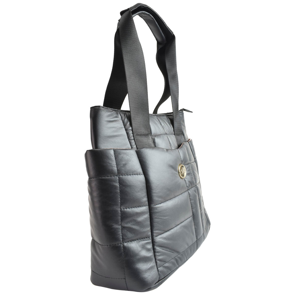 Bolsa Para Dama Diseño Capitonado Suave Color Negro