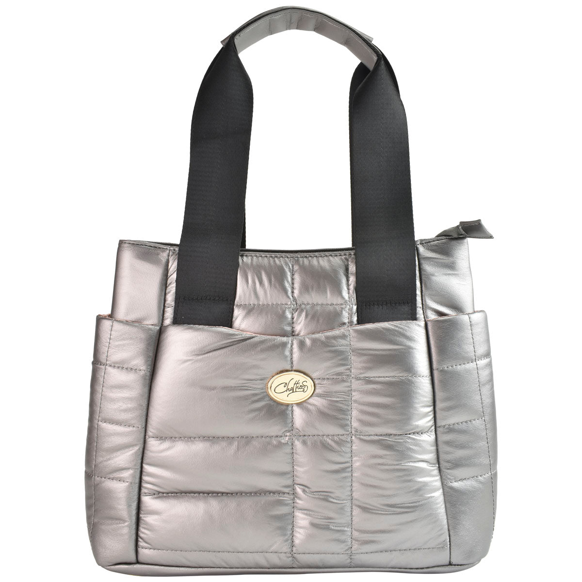 Bolsa Para Dama Diseño Capitonado Suave Pewter