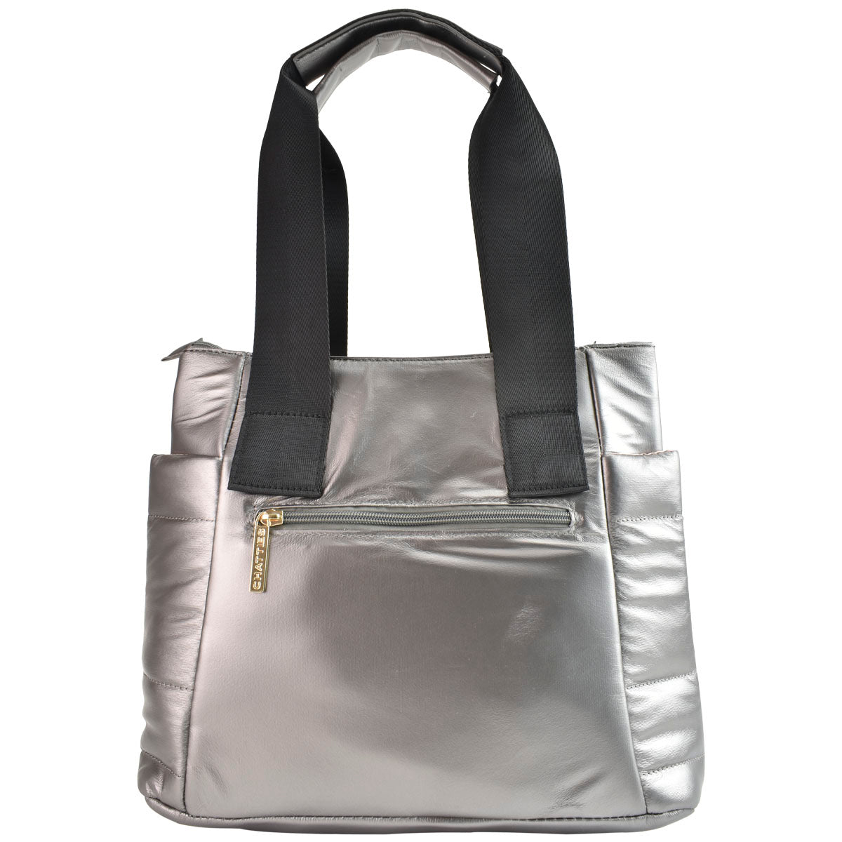 Bolsa Para Dama Diseño Capitonado Suave Pewter