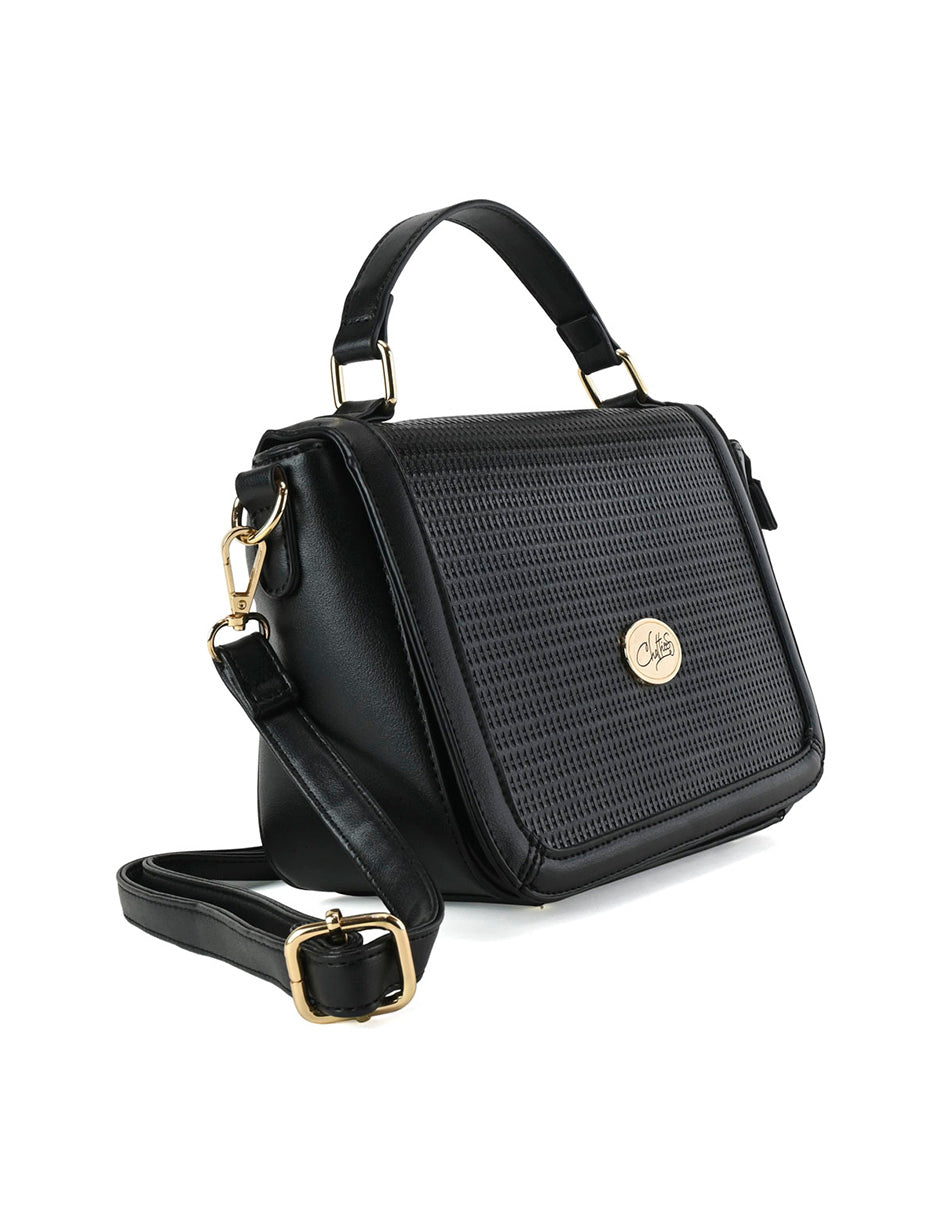 Bolso Tipo Bandolera Chatties Color Negro