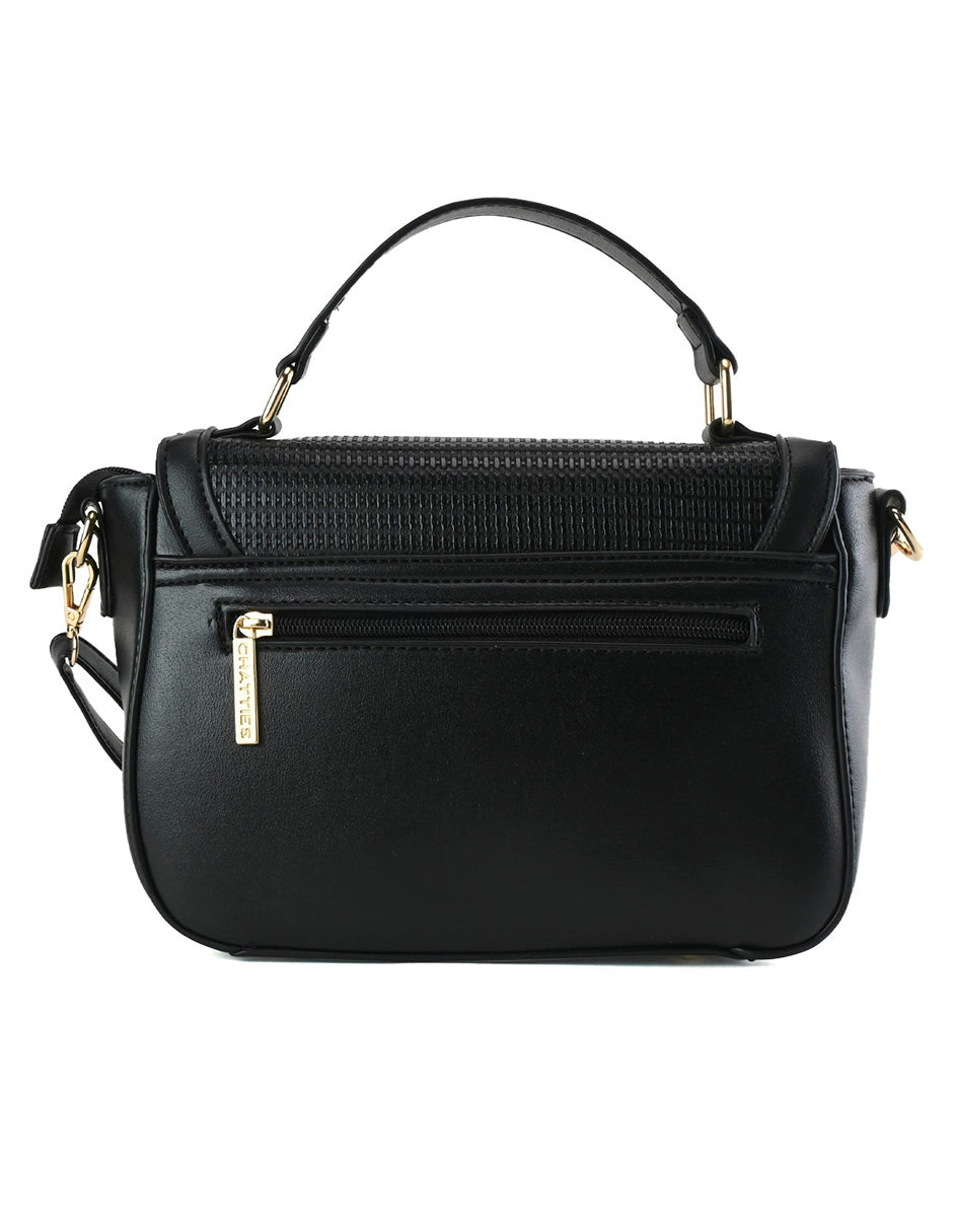 Bolso Tipo Bandolera Chatties Color Negro