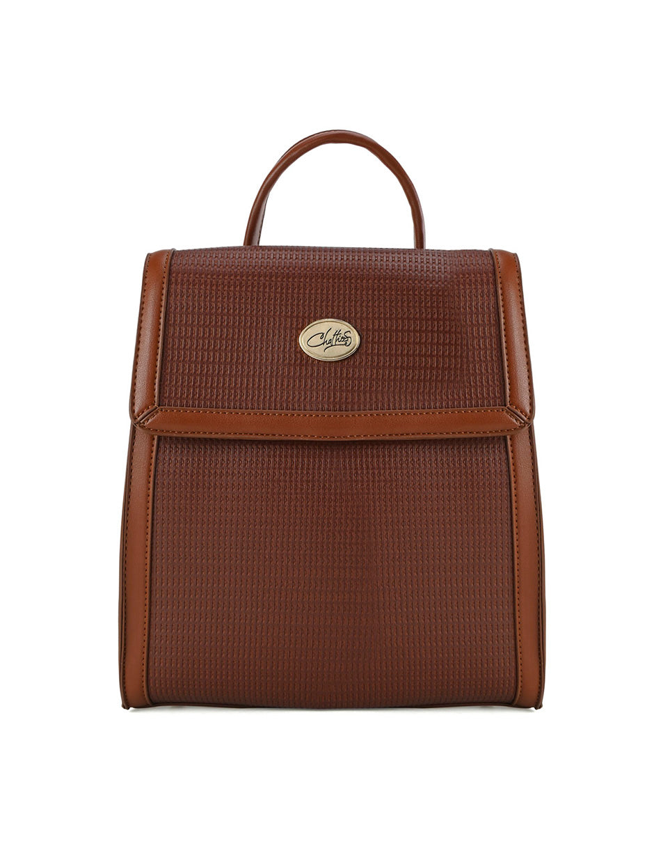 Mochila Para Mujer De Broche Camello