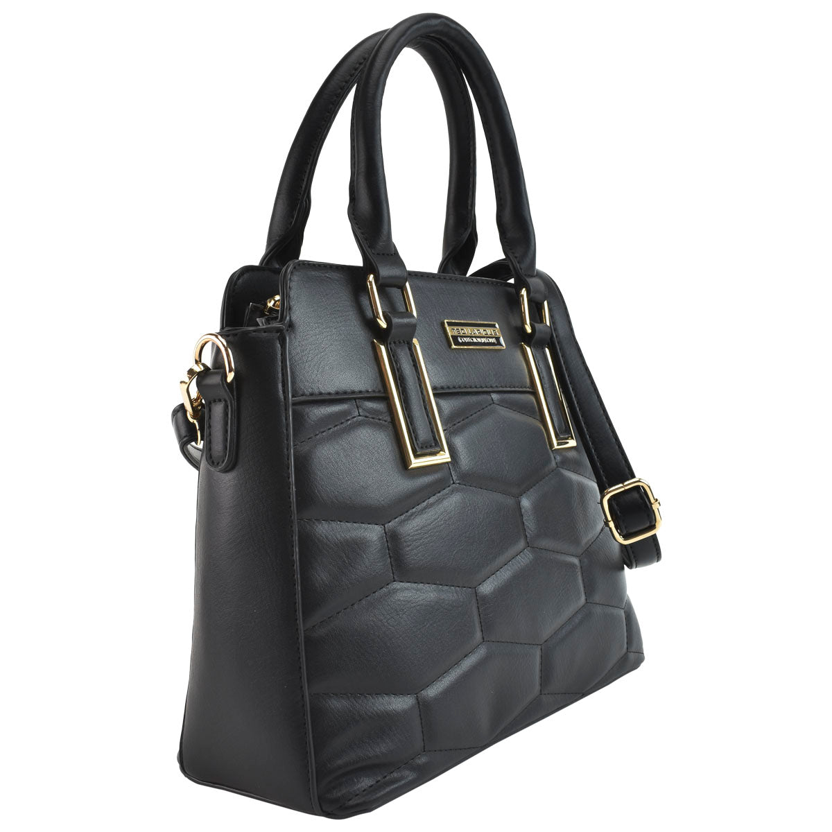 Bolsa De Mano Mini Tote Con Correa Desprendible Color Negro