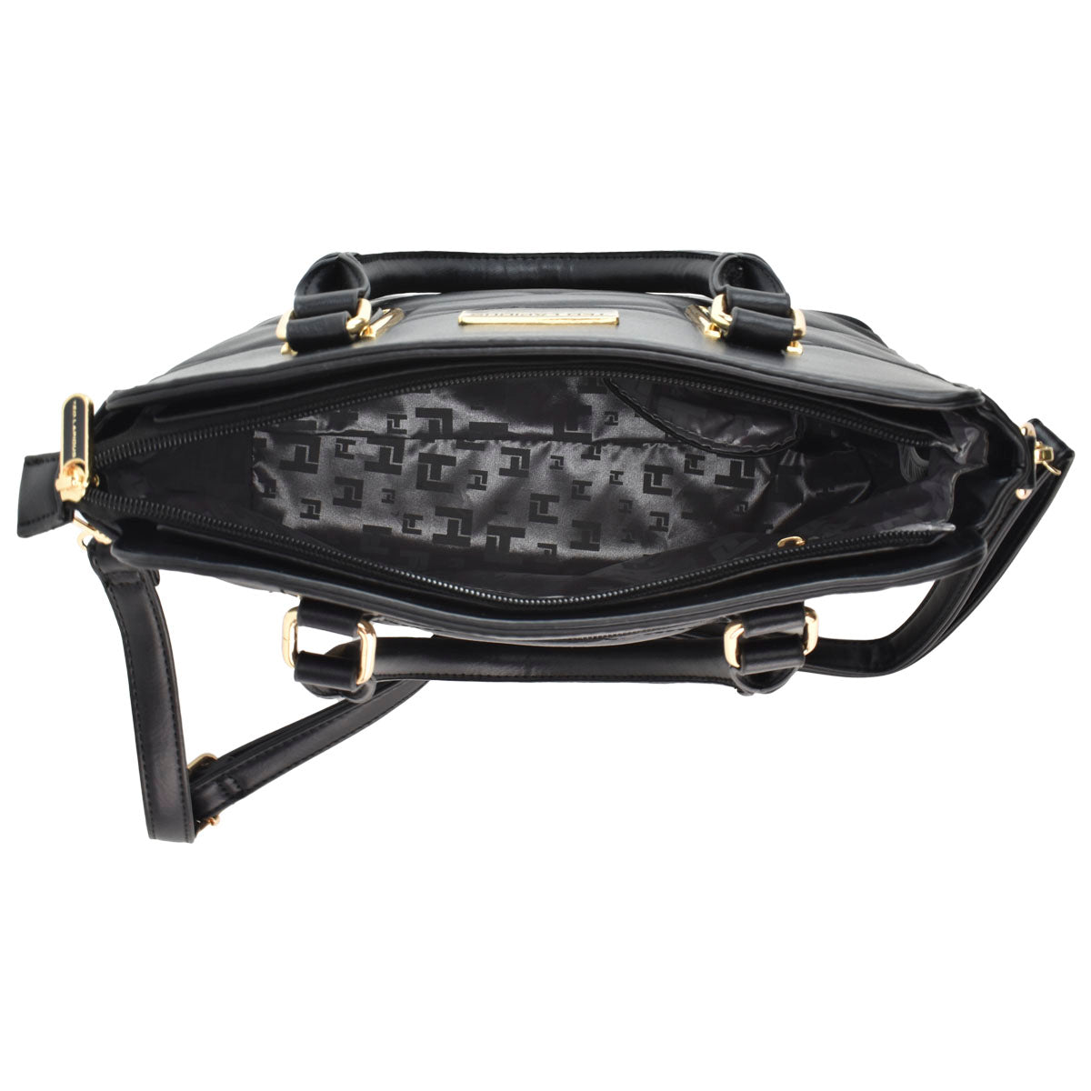Bolsa De Mano Mini Tote Con Correa Desprendible Color Negro
