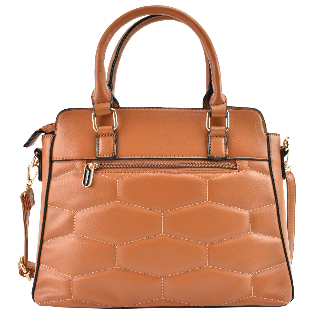 Bolsa De Mano Mini Tote Con Correa Desprendible Color Camello