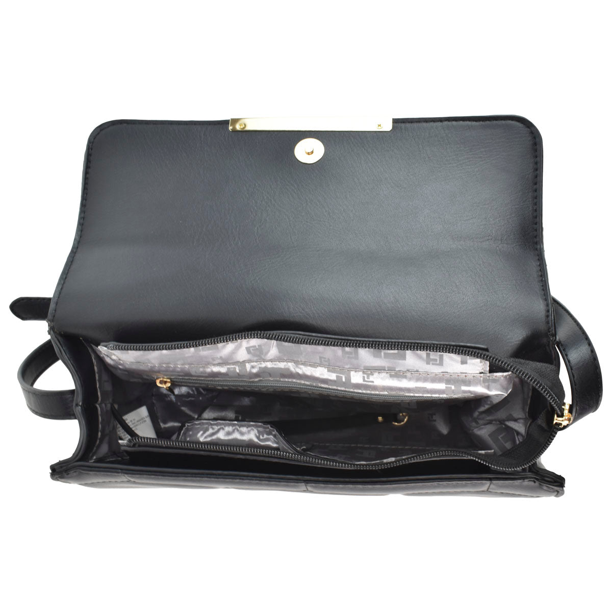 Bolsa Bandolera Para Dama Correa Reforzada Color Negro Ted Lapidus
