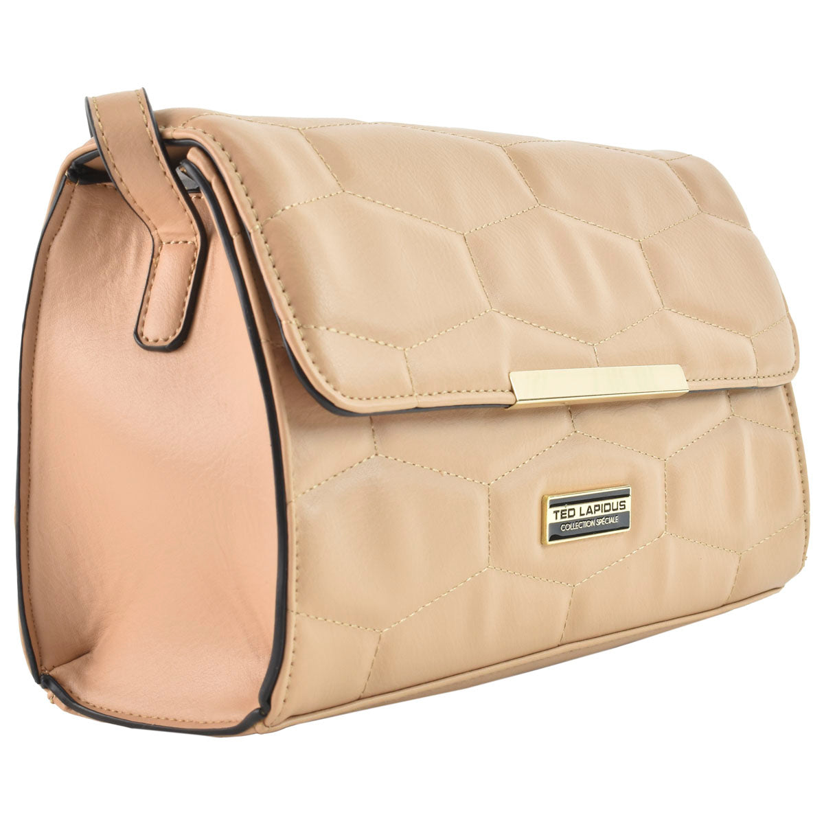 Bolsa Bandolera Para Dama Correa Reforzada Beige Ted Lapidus