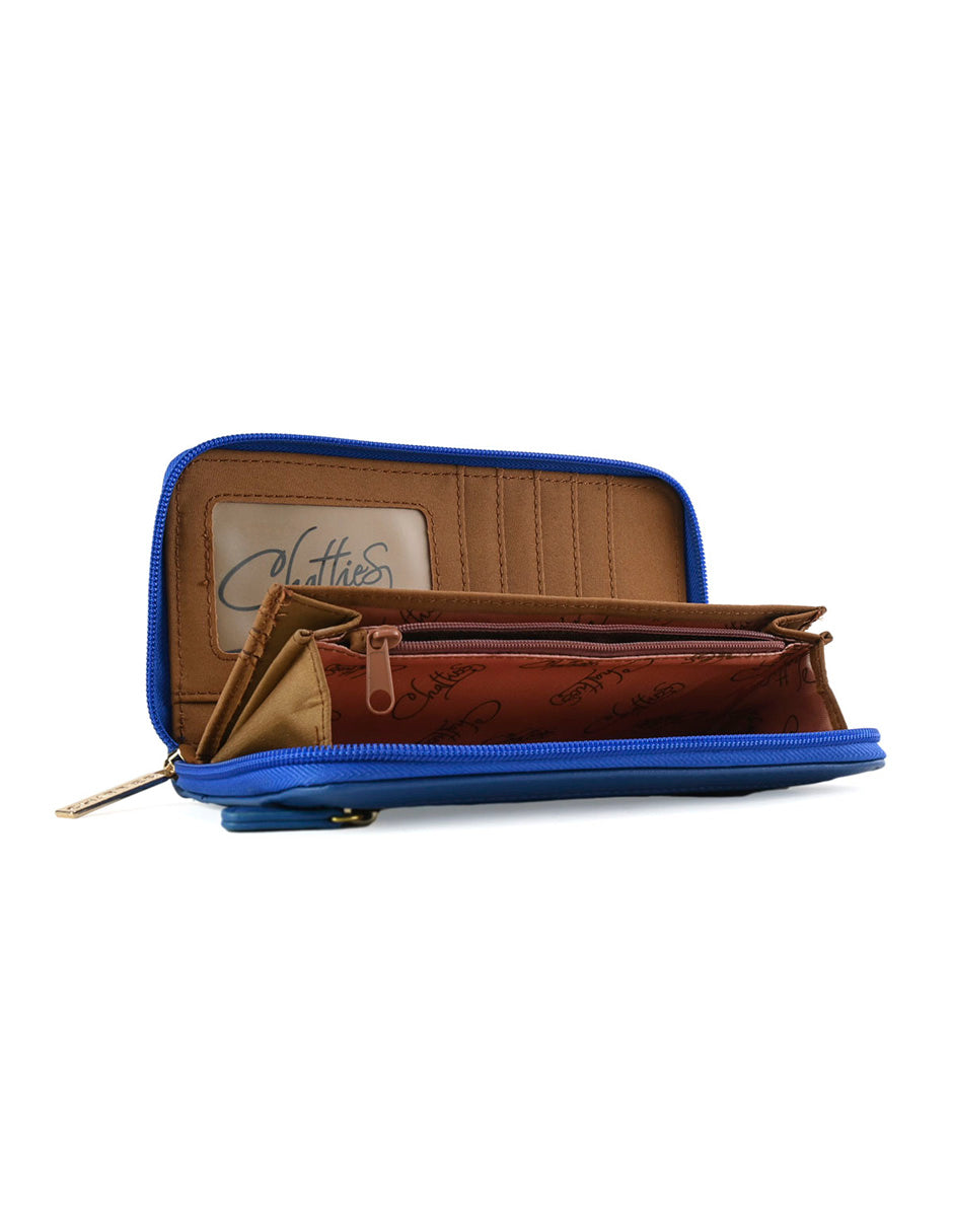 Cartera Chatties Para Dama Compartimentos Azul