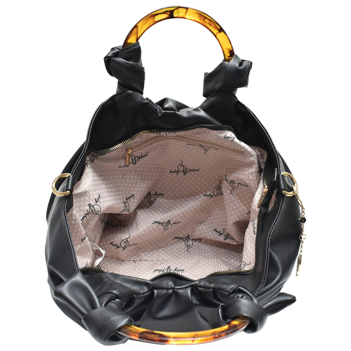 Bolsa Para Mujer Baby Phat Con Asa De Plástico Color Negro