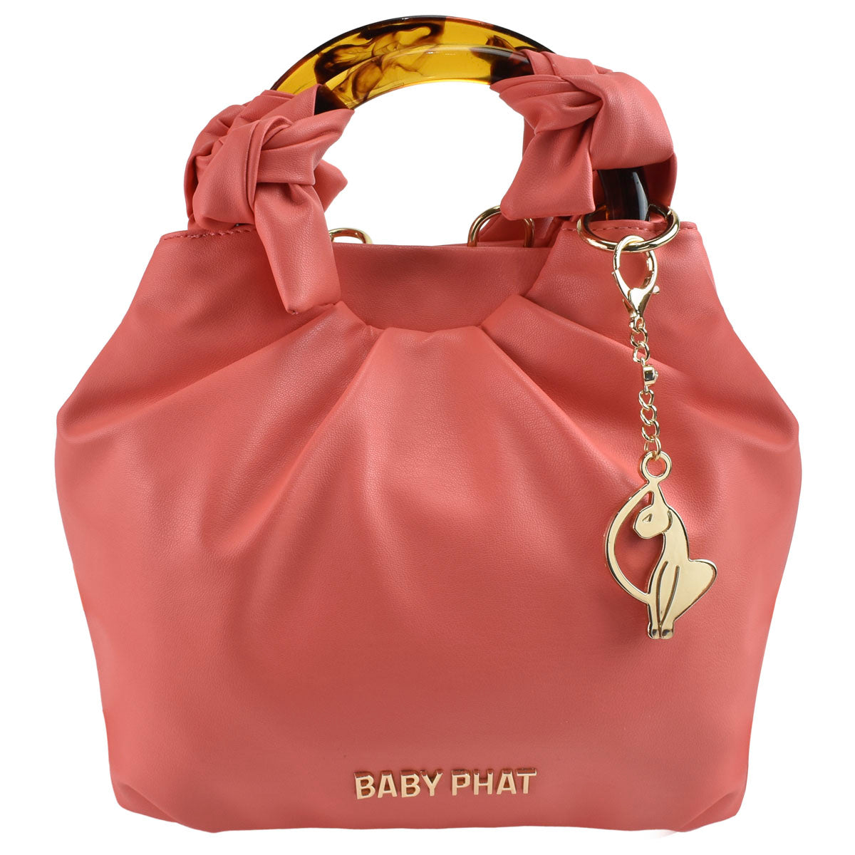 Bolsa Para Mujer Baby Phat Con Asa De Plástico Color Coral