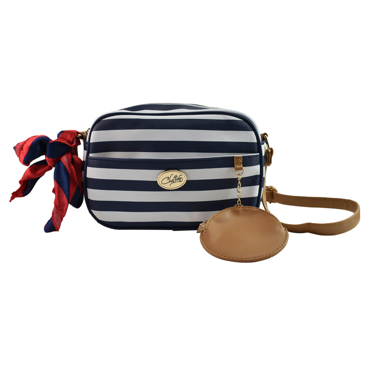 Bolsa Para Dama Crossbody Rayas Con Monedero