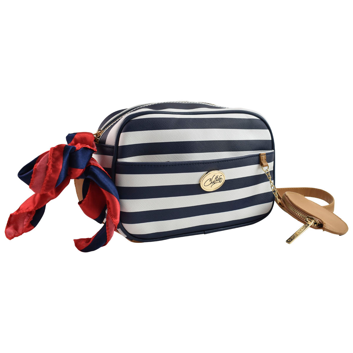 Bolsa Para Dama Crossbody Rayas Con Monedero