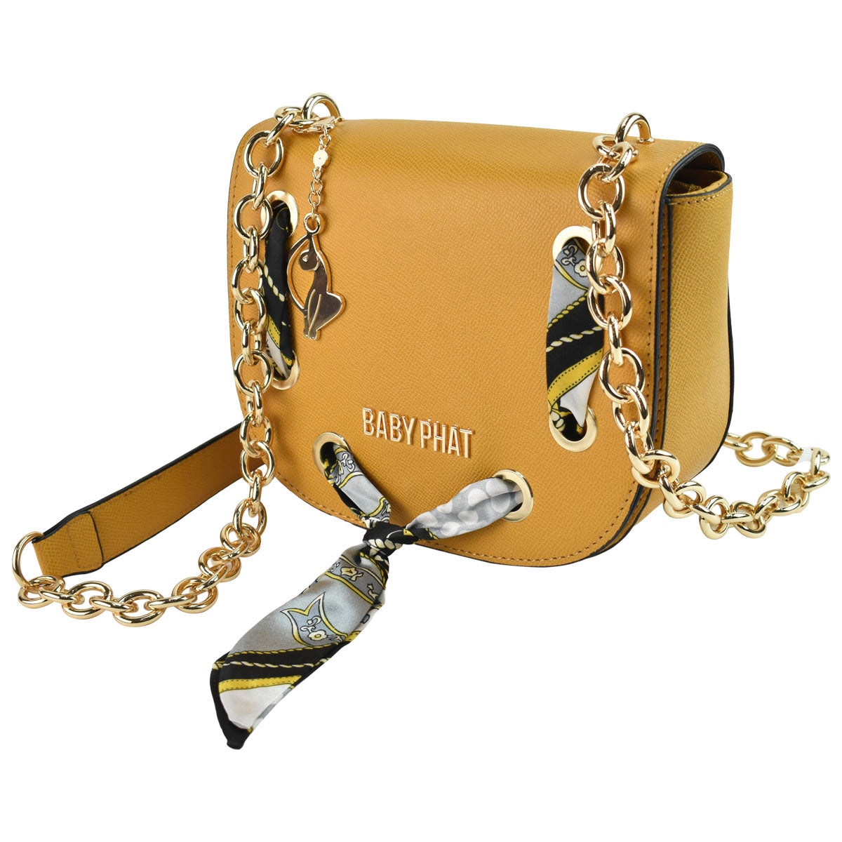 Bolsa Para Mujer Satchel Correa Con Cadena Color Amarillo