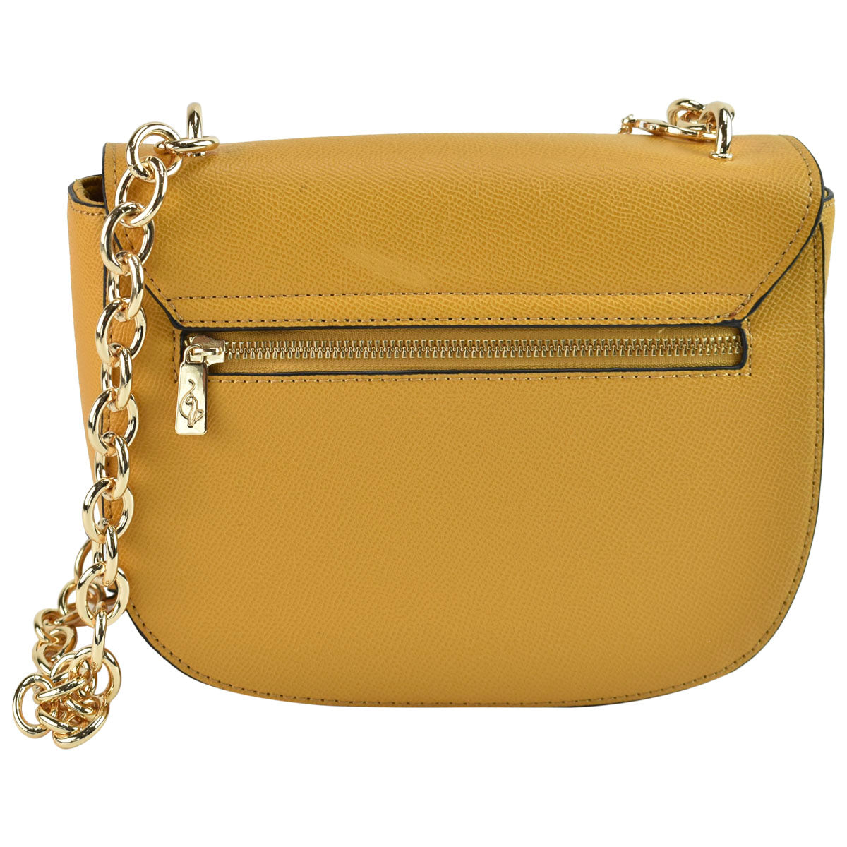 Bolsa Para Mujer Satchel Correa Con Cadena Color Amarillo
