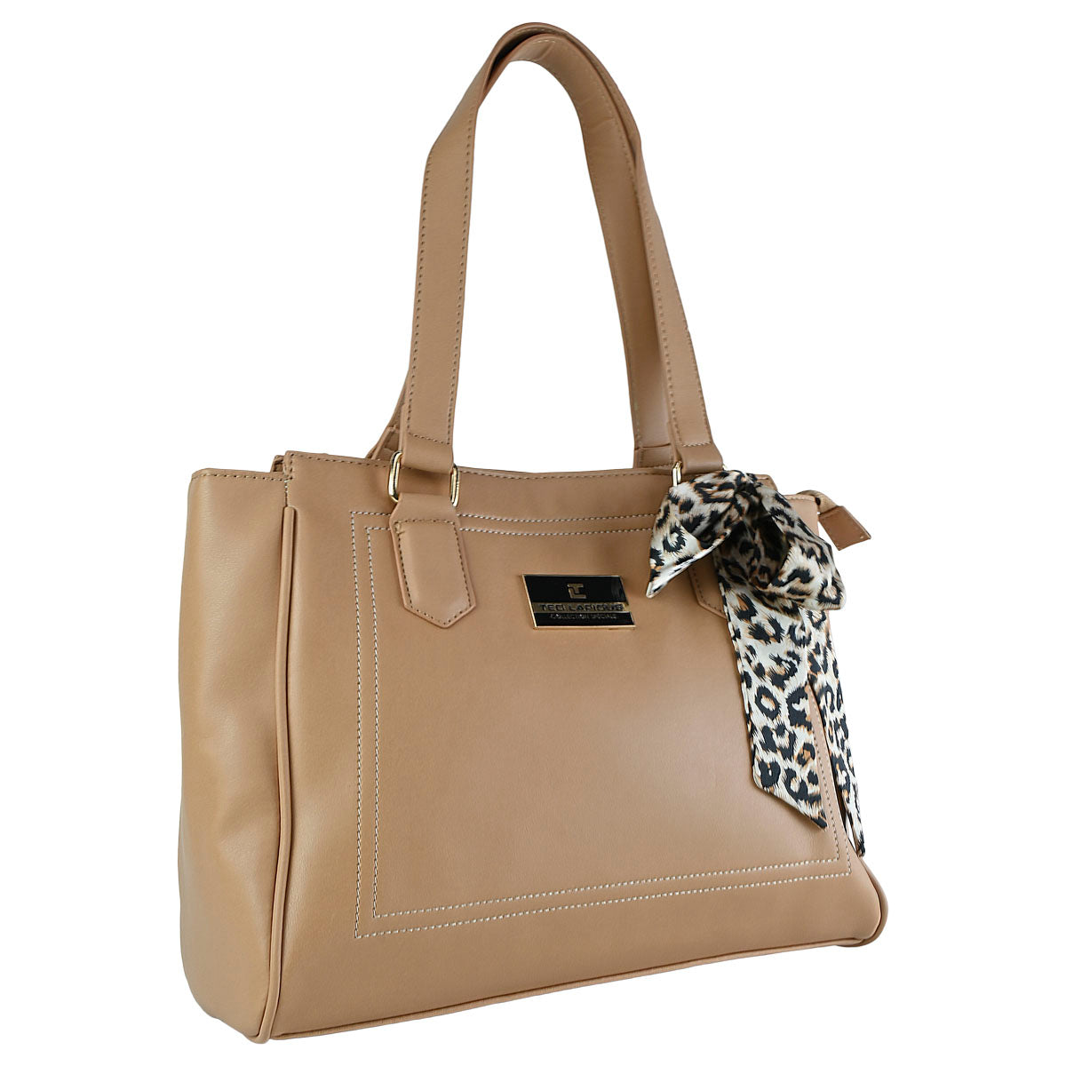 Bolsa Tote Para Dama Con Moño Animal Print Ted Lapidus