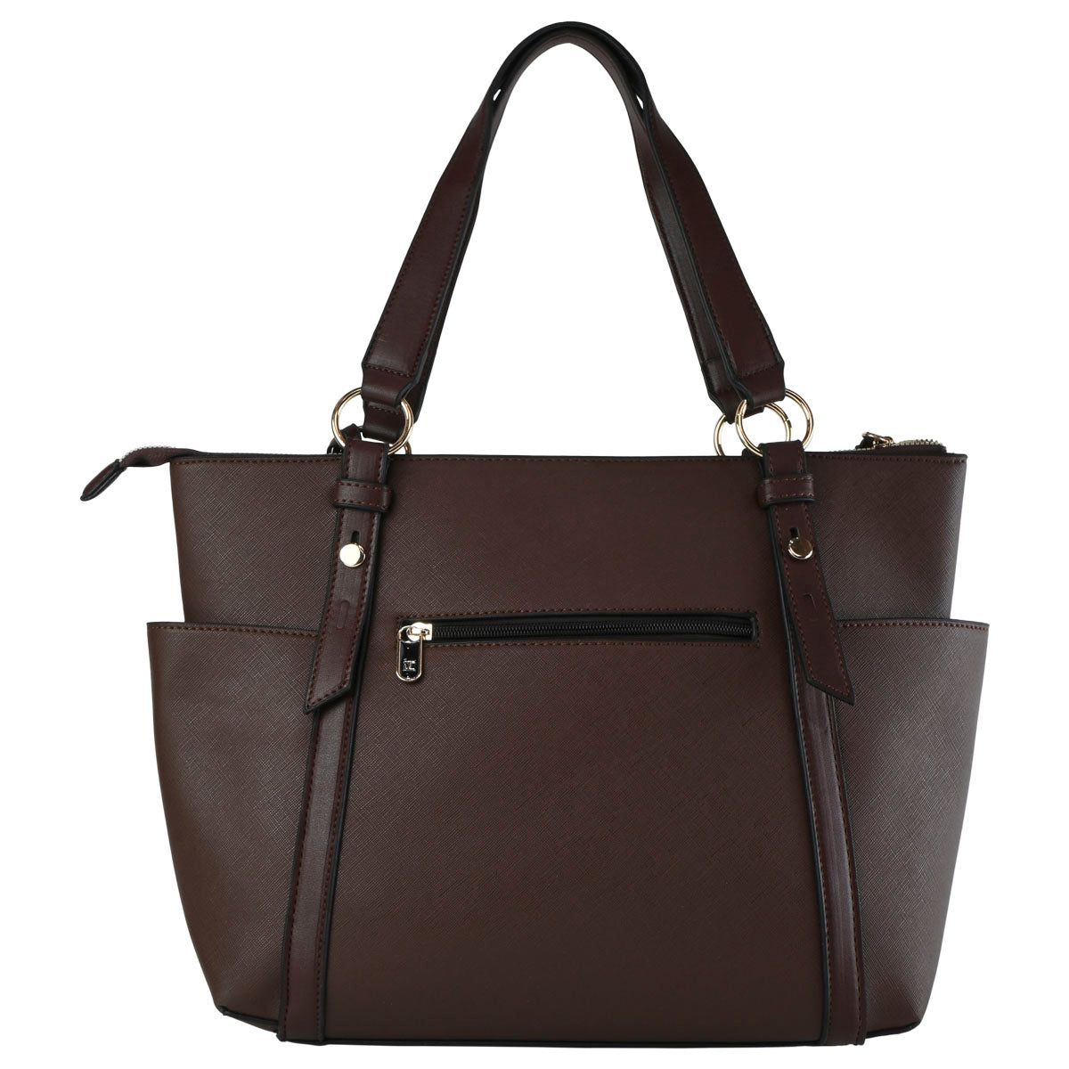 Bolsa Tote Para Mujer Diseño Liso Café Con Compartimentos Ted Lapidus
