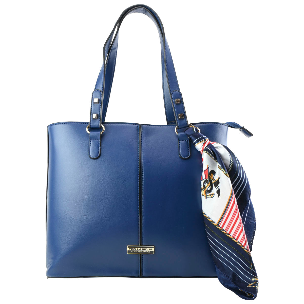 Bolsa Ted Lapidus Tote Azul Para Mujer Con Moño Decorativo