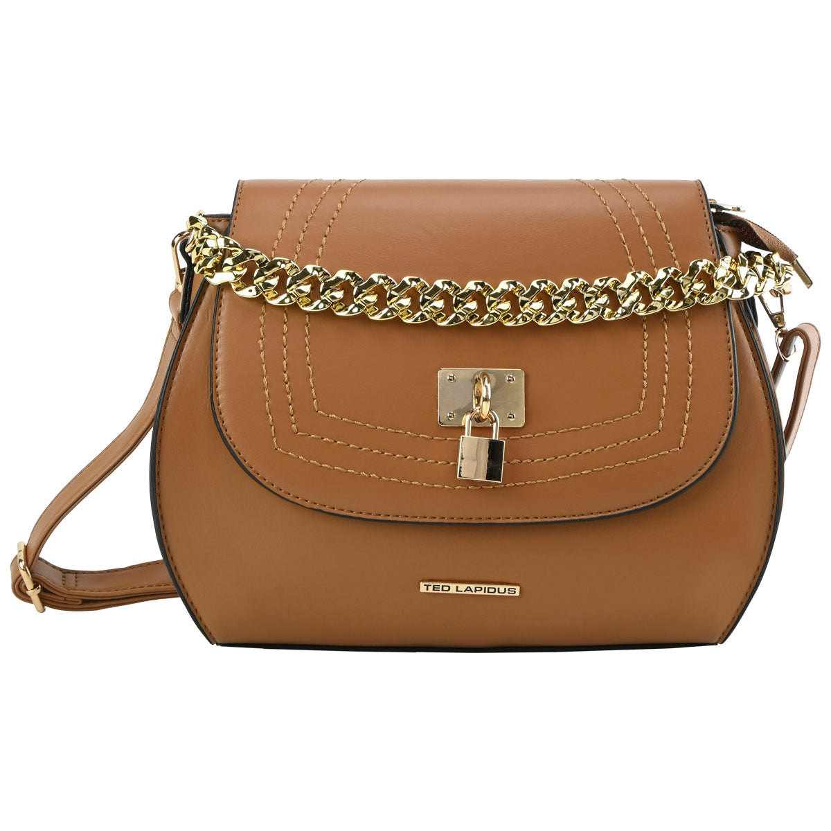 Bolsa Para Dama Ted Lapidus Tipo Saddle Color Camello