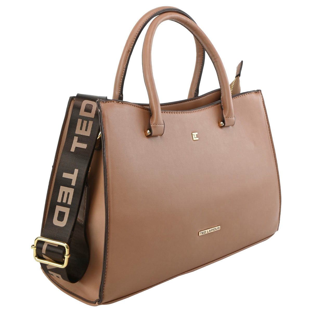 Bolso Tote Liso Para Dama Ted Lapidus Color Camello