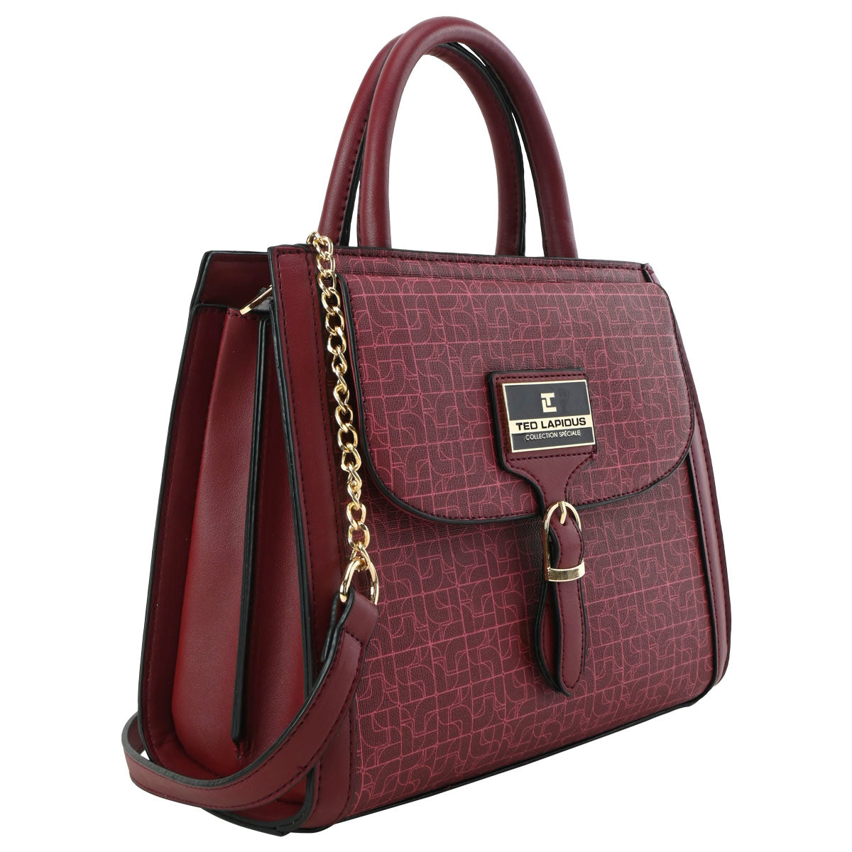 Bolsa Ted Lapidus Para dama VIno Tote Diseño Con Broche