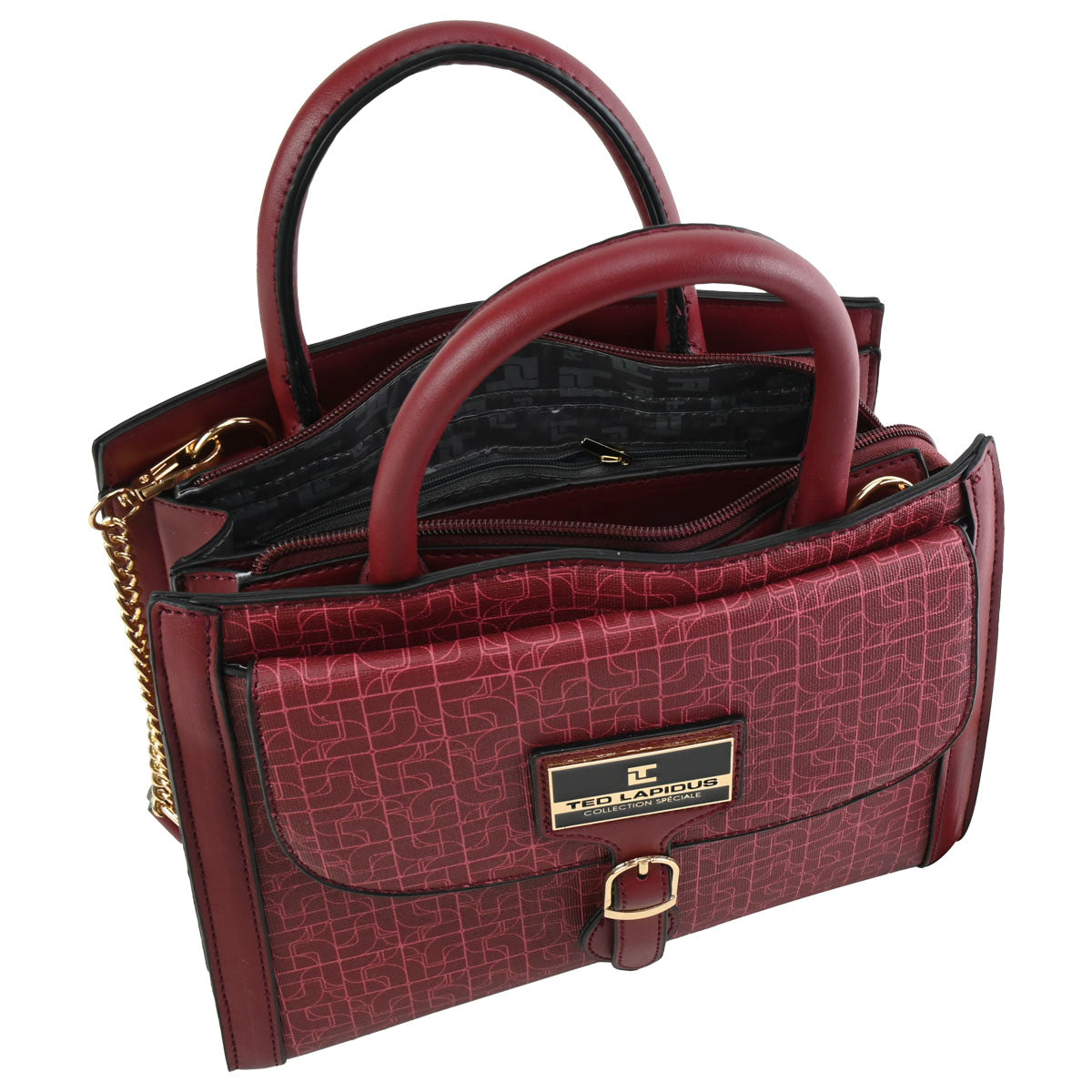 Bolsa Ted Lapidus Para dama VIno Tote Diseño Con Broche