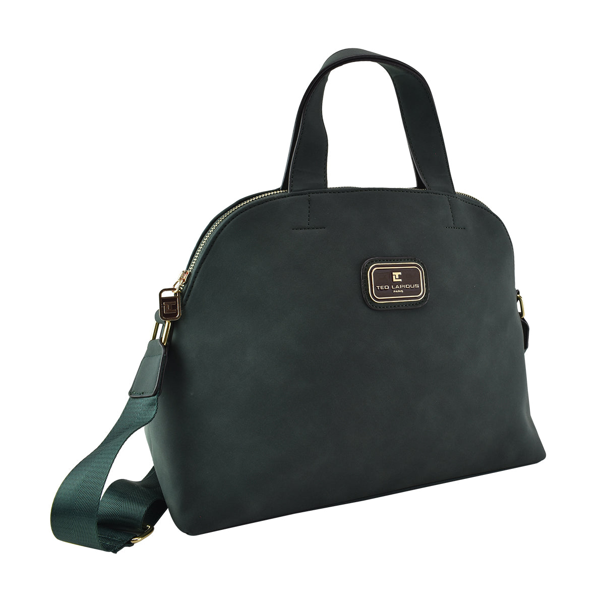 Bolso Ted Lapidus Estilo Bowling Con Correa Larga Verde