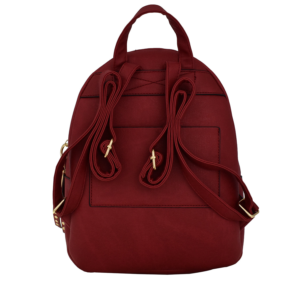 Backpack [Chatties] con doble bolsa y diseño de estoperoles color rojo