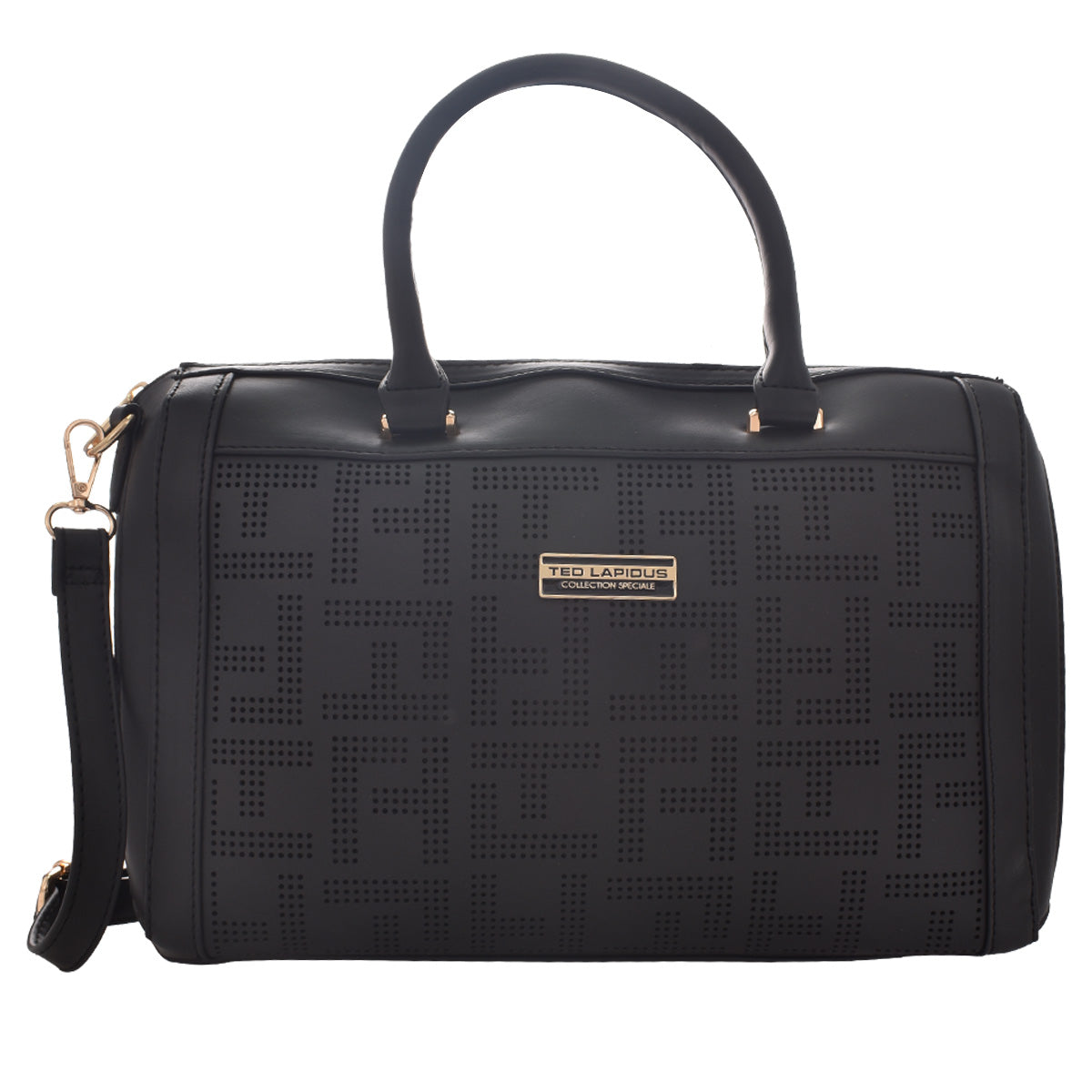 Bolsa Estampado Frontal Ted Lapidus Bowling Con Correa Larga Negro