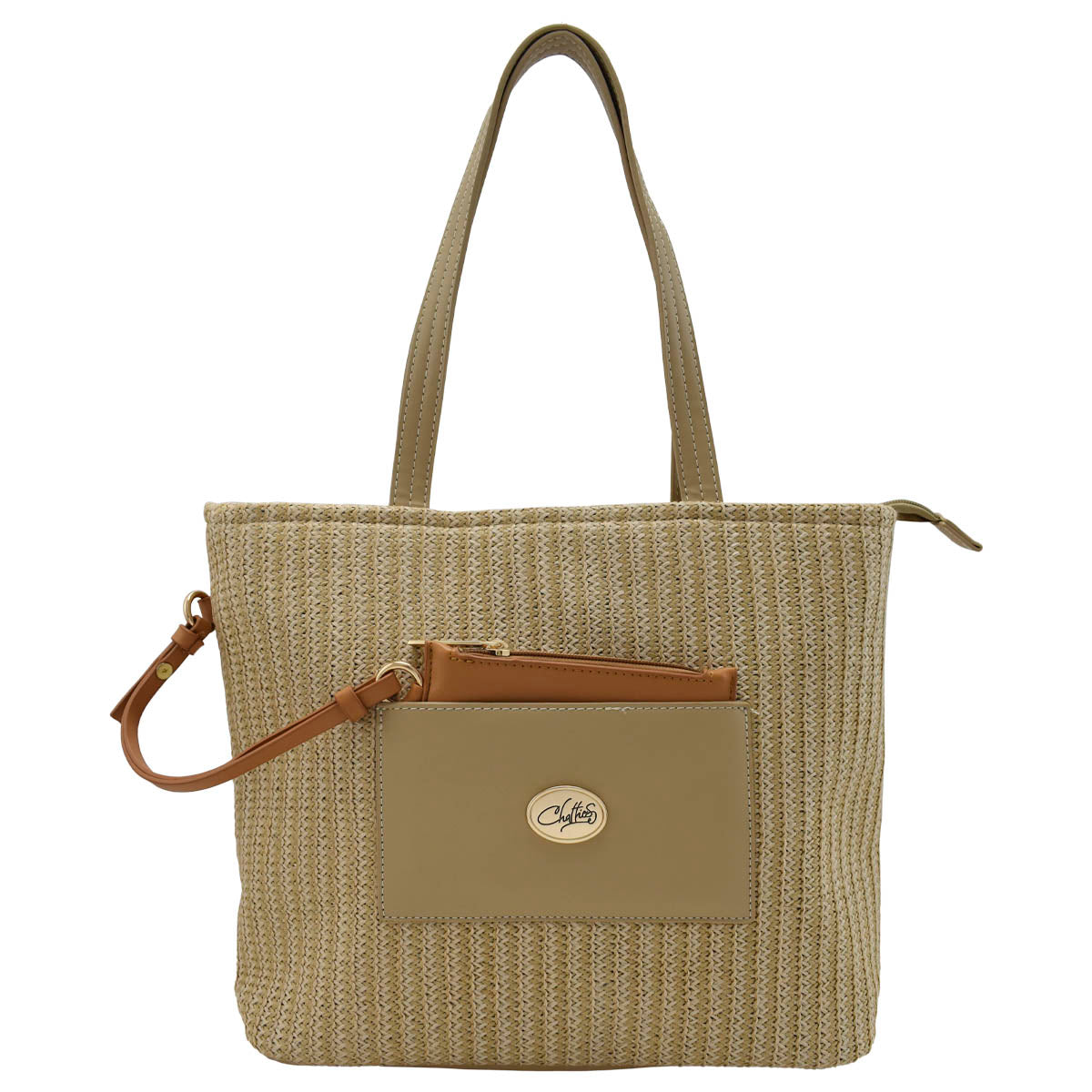 Bolsa Tote Con Texura Y Monedero Color Marfil Chatties