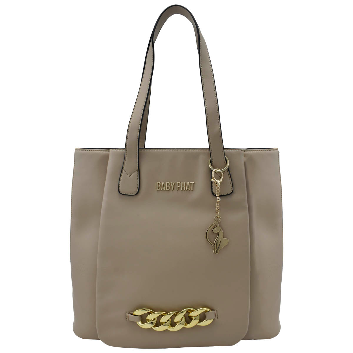 Bolsa Para Dama Tote Beige Con Cadena Decorativa Baby Phat