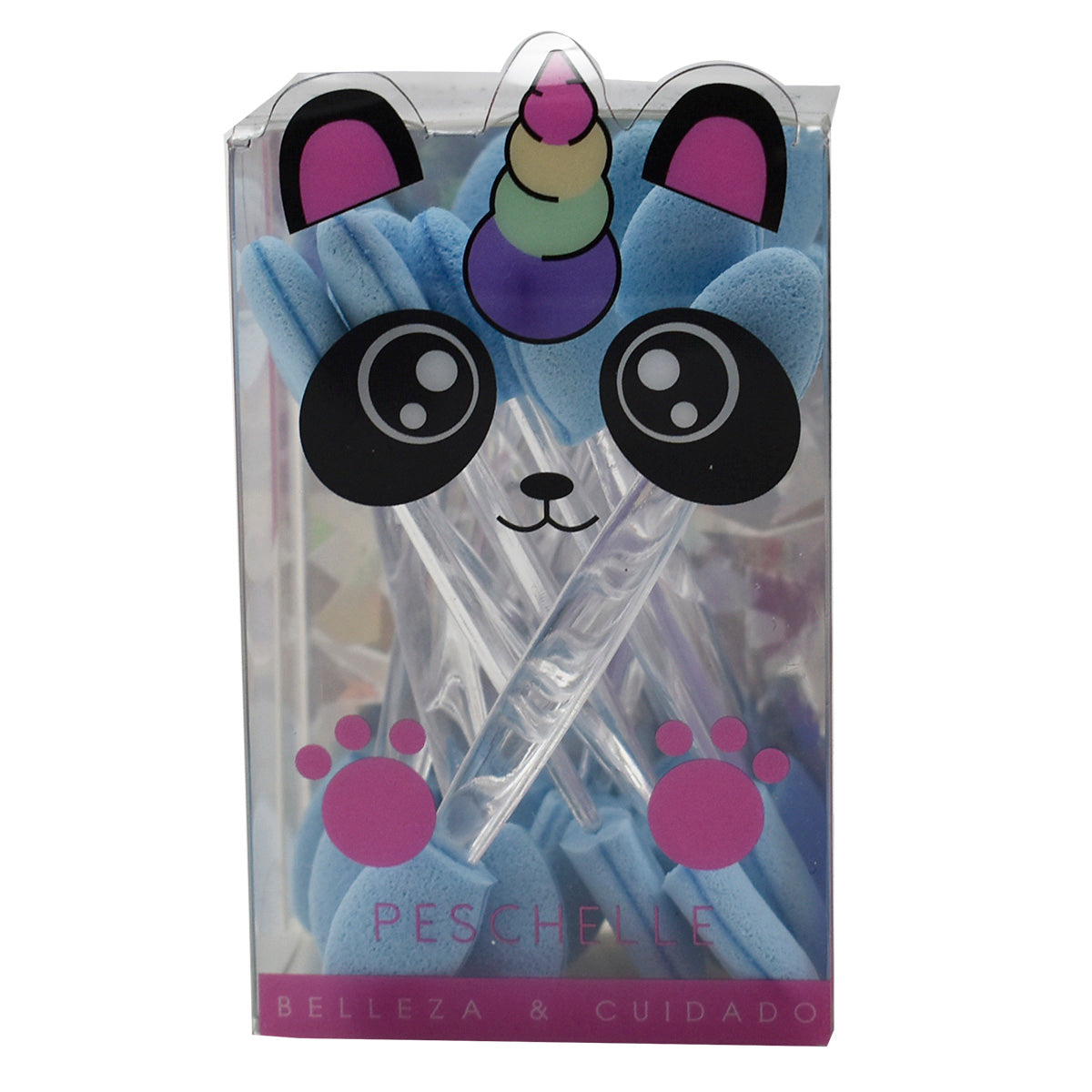 Kit 12 Brochas De Esponja Peschelle Para Maquillaje De Ojos Color Azul