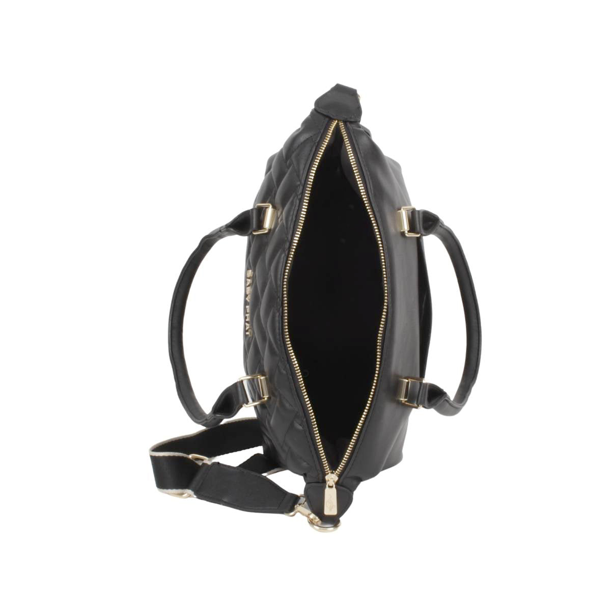Bolsa De Dama Estilo Capitonado Bowling Baby Phat Color Negro