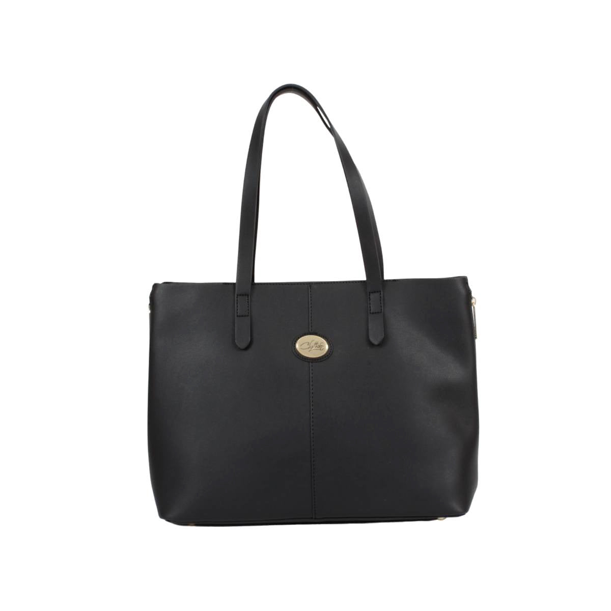 Bolsa (Chatties) Tipo Tote Con Diseño Liso Color Negro