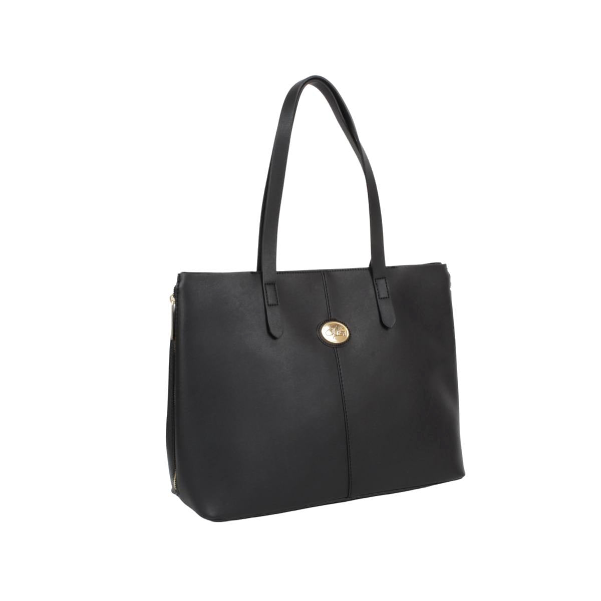 Bolsa (Chatties) Tipo Tote Con Diseño Liso Color Negro