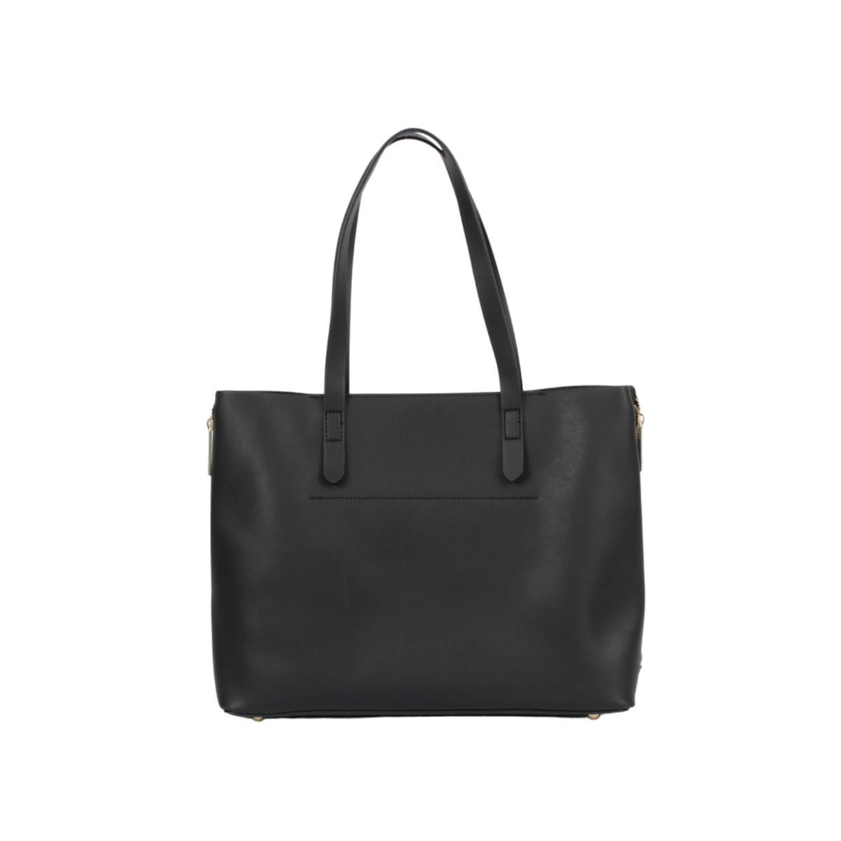 Bolsa (Chatties) Tipo Tote Con Diseño Liso Color Negro