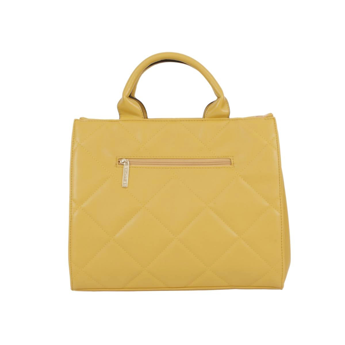 Bolsa Para dama Tipo Tote Crossbody Diseño Capitonado Rombos Mostaza (Chatties)