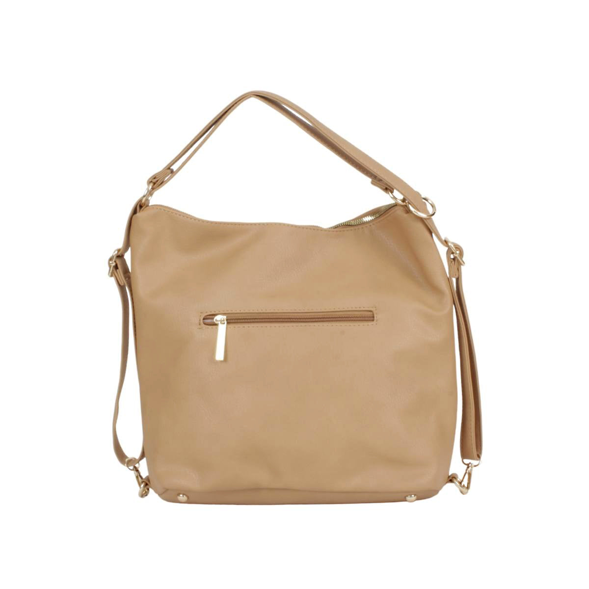 Bolsa Para Dama Crossbody Con Compartimentos Frontales Color Beige Chatties