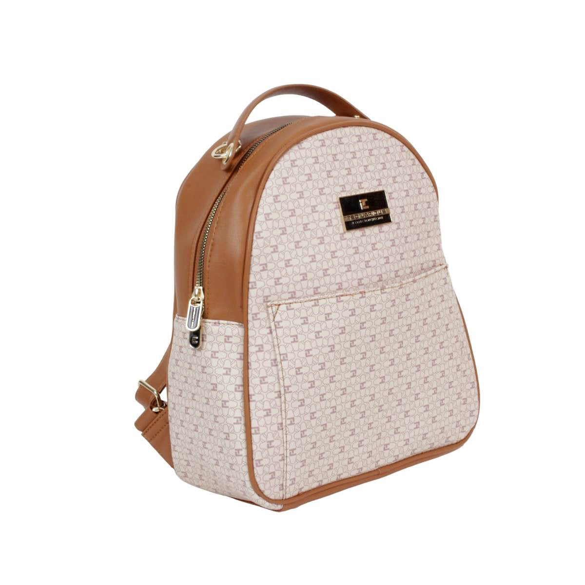 Mochila Para Dama Diseño Ted Lapidus Con Asas Color Camello