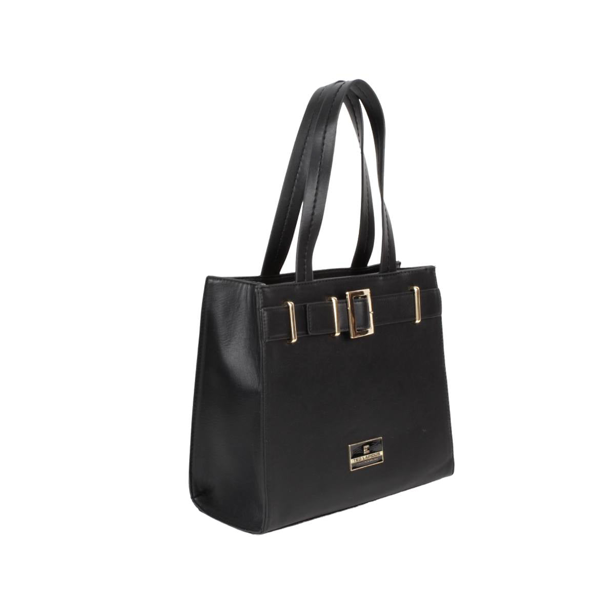 Bolsa Con Correa Decorativa Tipo Tote Color Negro (Ted Lapidus)