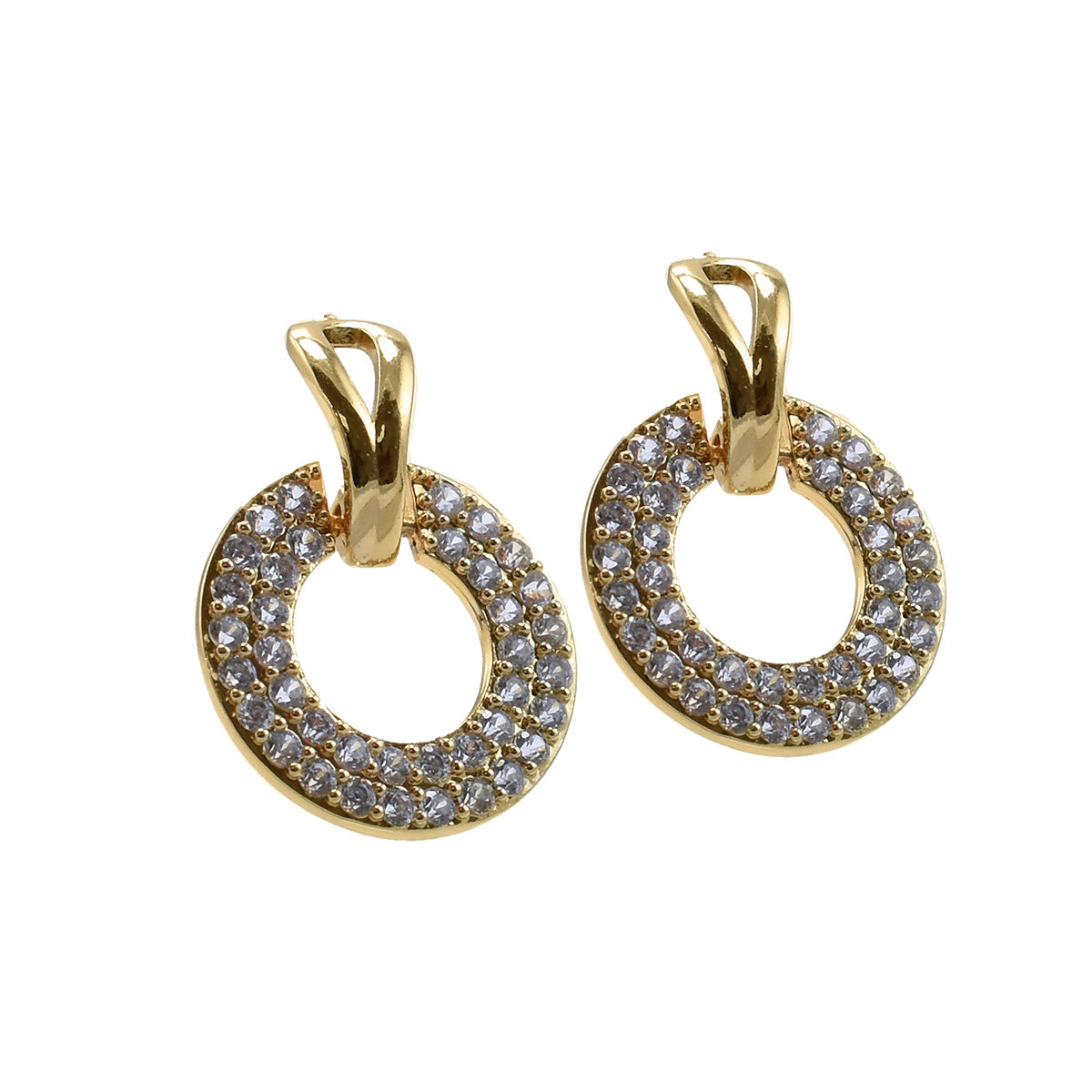 Juego De Aretes Lulu Con Diseño Circular e Incrustaciones