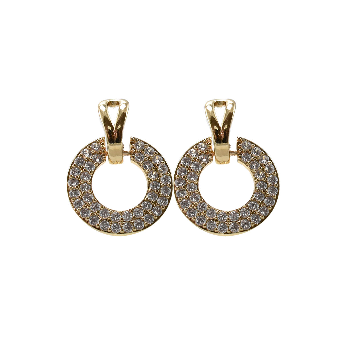 Juego De Aretes Lulu Con Diseño Circular e Incrustaciones