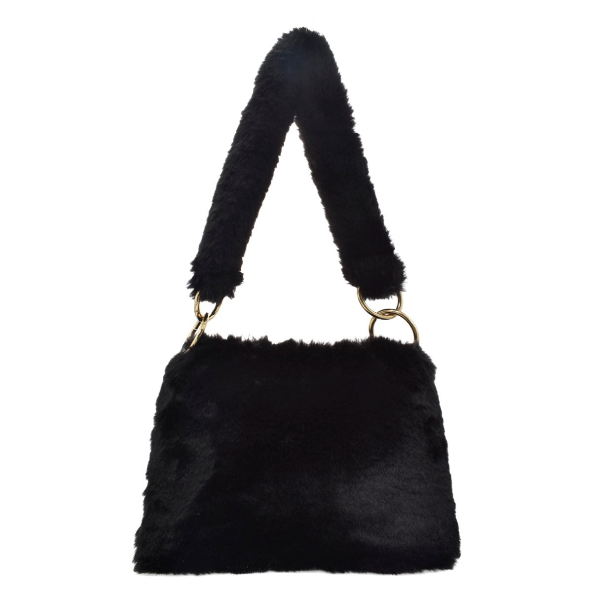 Bolsa Para Dama (Carito Lov) Con Textura De Peluche Color Negro