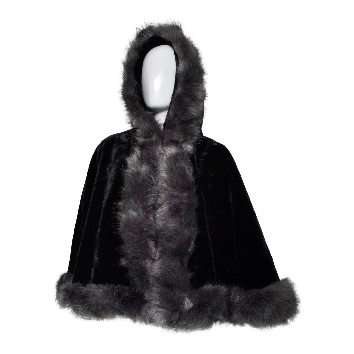 Capa Invernal Para Dama Color Negro Con Detalles En Gris