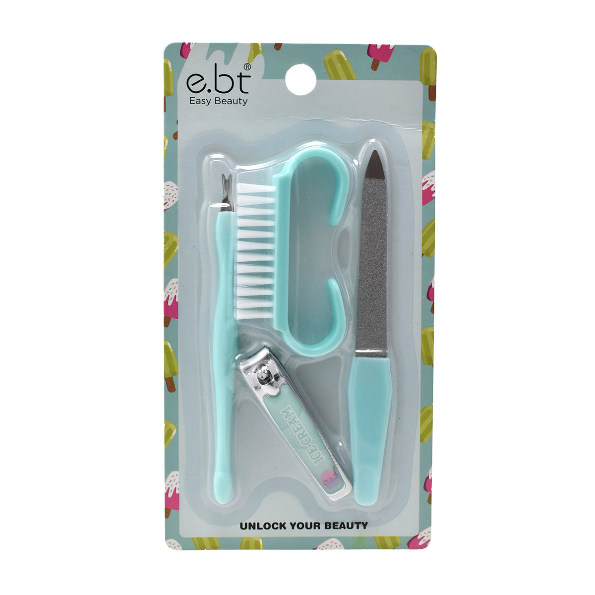 Kit de Belleza Easy Beauty Manicure, Cepillo, Lima, Corta cutícula, Alicate