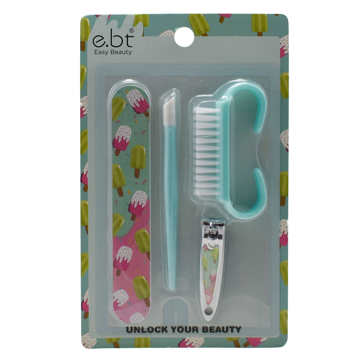 Kit de Belleza Para Manicure, Easy Beauty Cepillo, Lima, Removedor de Cutícula, Alicate