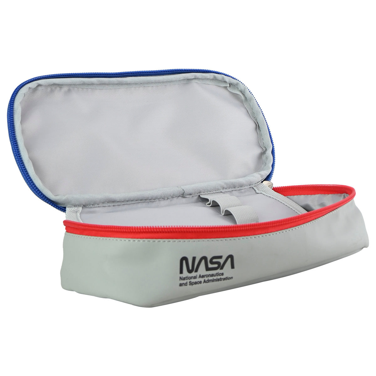 Lapicera Estuchera Escolar Nasa Logo Con Compartimentos Gris
