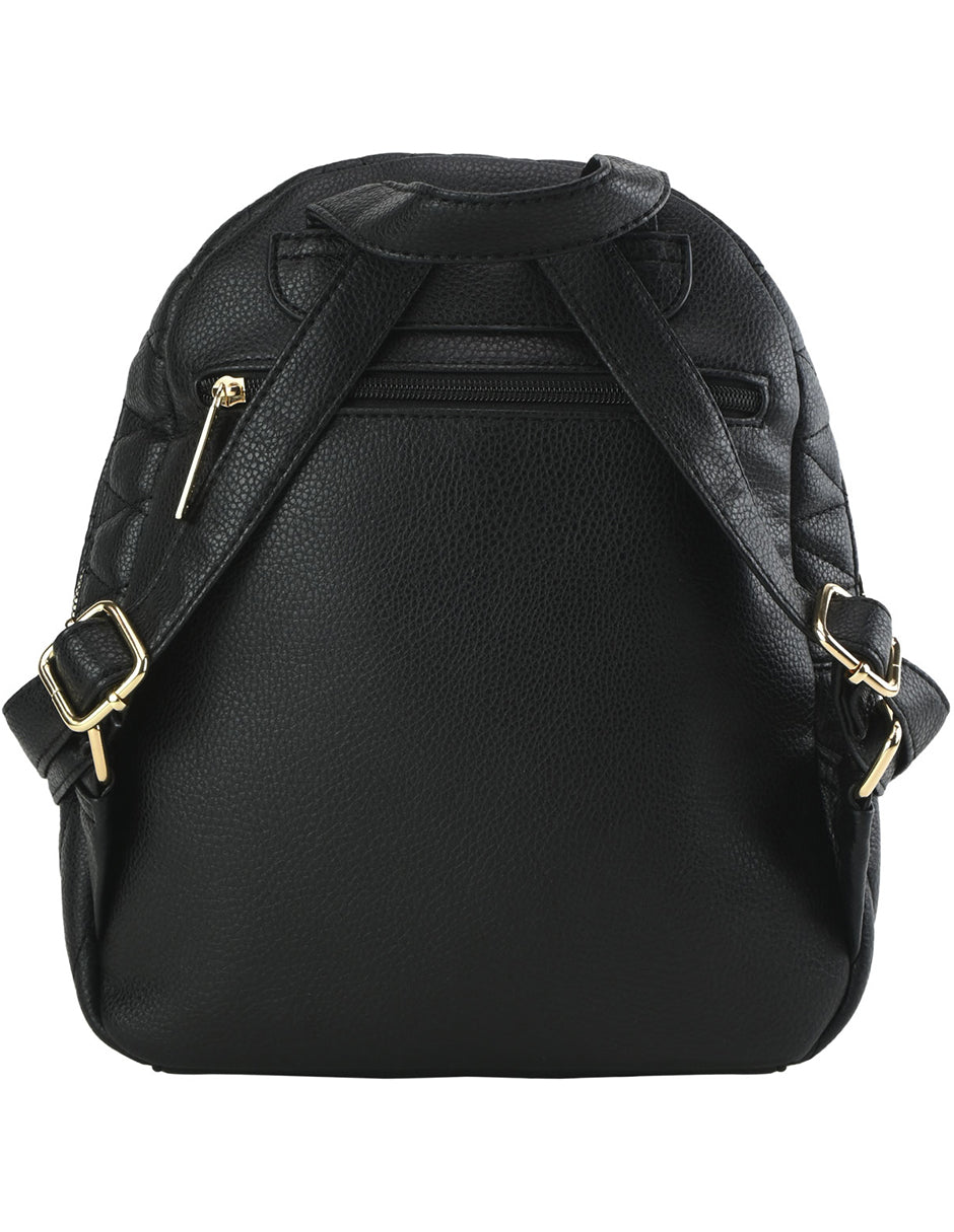 Backpack Cómoda Para Dama Chatties Patrón De Rombos Con Cadena Decorativa